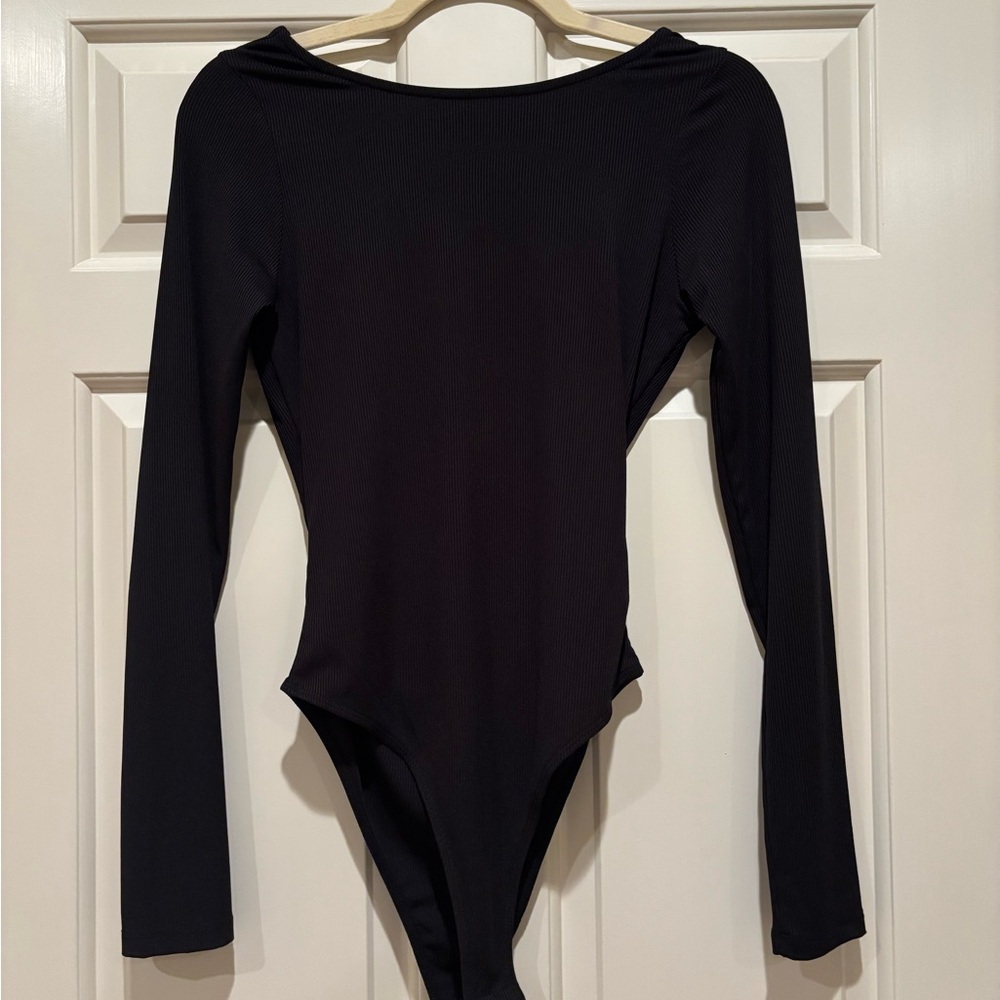 Forever 21 Black Ribbed Bodysuit
